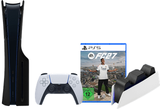PlayStation 5 Slim mit Laufwerk + FC 27 + Schwarze Cover + Ladestation