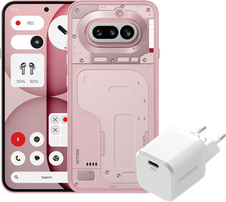 Nothing Phone (4a) 256GB Rosa 5G + BlueBuilt Ladegerät mit USB-C-Port 45 W Weiß