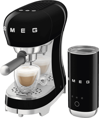 SMEG ECF12BLEU Black + Milk Frother