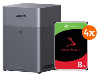 UGREEN NASync DH4300 Plus + Seagate IronWolf 8TB 4-pack