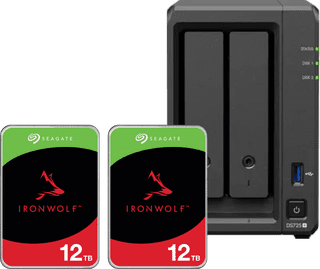 Synology DS725+ + Seagate Ironwolf 12 TB Doppelpack