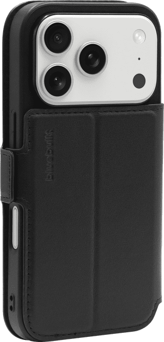 BlueBuilt Book Case mit MagSafe iPhone 18 Pro Leder Schwarz