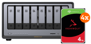 UGREEN NASync DXP8800 Plus + Seagate Ironwolf 4 TB 4er-Pack