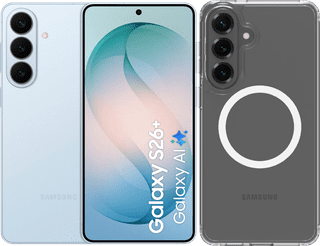 Samsung Galaxy S26 Plus 512GB Hellblau 5G + BlueBuilt Backcover mit Magnet Transparent