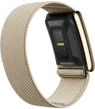 WHOOP 5.0 Peak Schwarz Mitgliedschaft 1 Jahr + WHOOP 5.0 SuperKnit Luxuriöses Armband Beige