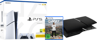 PlayStation 5 Slim mit Laufwerk + FC 27 + Schwarze Cover + Zusätzlicher Controller Weiß