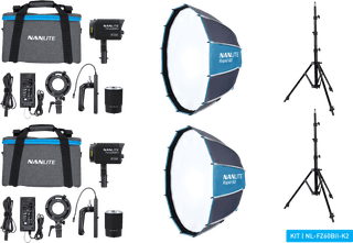 Nanlite Forza 60B II LED Bi-Color Dual Kit (with light stand and softbox)