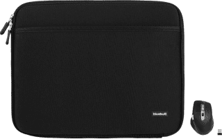 BlueBuilt Laptophülle Breite 41 cm 17 Zoll M Schwarz + Maximus Maus