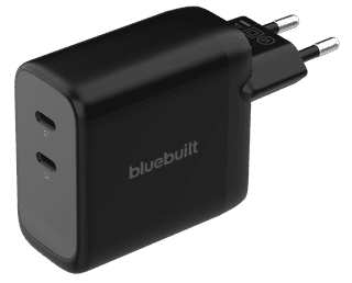 BlueBuilt 100-Watt-GaN-Ladegerät mit 2 USB-C-Ports Schwarz