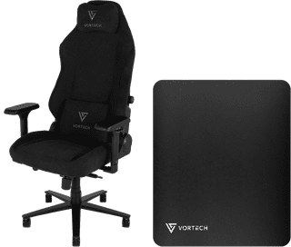 Vortech Prestige Plus Gaming-Stuhl Schwarz + Vortech Bodenschutzmatte Schwarz