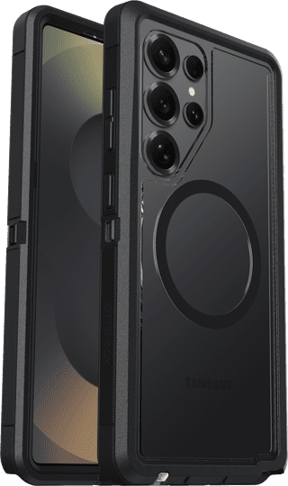 OtterBox Defender Samsung Galaxy S25 Ultra Back Cover with Magnet Transparent Black Belt