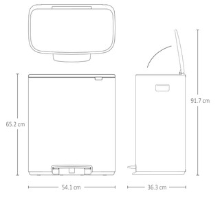 Brabantia Bo Pedal Bin 60 Liter White