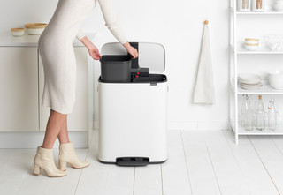 Brabantia Bo Pedal Bin 2 x 30 Liter White
