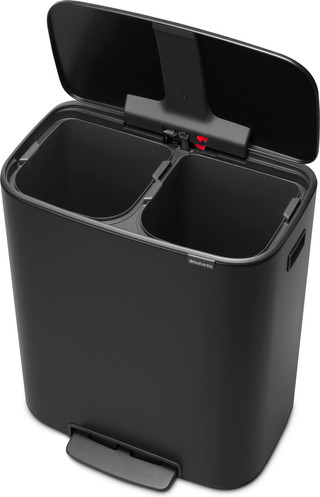 Brabantia Bo Pedal Bin 2 x 30 Liter Matt Black