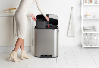 Brabantia Bo Pedal Bin 2 x 30 Liter Edelstahl Fingerprint Proof
