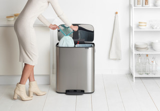 Brabantia Bo Pedal Bin 2 x 30 Liter Edelstahl Fingerprint Proof
