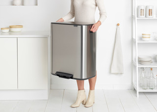 Brabantia Bo Pedal Bin 2 x 30 Liter Edelstahl Fingerprint Proof