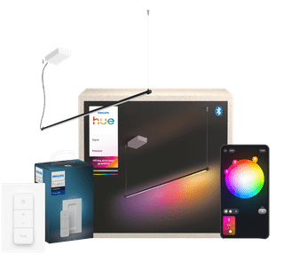 Philips Hue Signe Tube Pendant Lamp Black + Dimmer