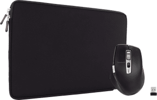 BlueBuilt Laptophülle für Apple MacBook Pro 14 Zoll Schwarz + BlueBuilt Maximus Kabellose Ergonomische Bluetooth-Maus