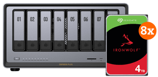 UGREEN NASync DXP8800 Plus + Seagate Ironwolf 8 TB 4er-Pack