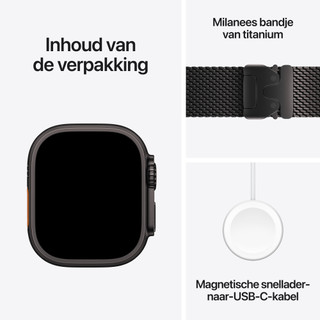 Apple Watch Ultra 4 Cellular 49mm Black Milanese Loop L