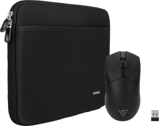 BlueBuilt Laptophülle Breite 32 cm 13-14 Zoll Schwarz + Vortech Pro Gaming-Maus