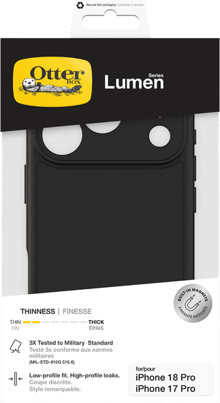 Otterbox Lumen iPhone 18 Pro / 17 Pro Backcover Schwarz
