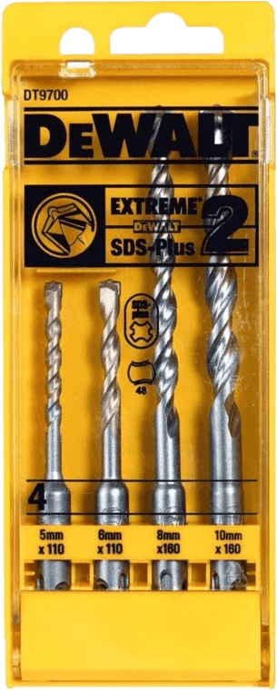 DeWalt 4-teiliges Bohrhammer-Set SDS-plus 5, 6, 8 und 10 mm