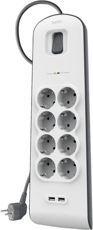 Belkin Surge Protector 8 Outlet 2 Meters 2x USB