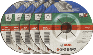 Bosch Schleifscheibe Metall 115 mm 5 Stück