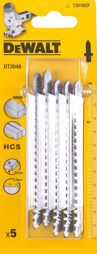 DeWalt 5-teiliges Stichsägeblatt-Set T301BCP (Holz)