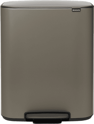 Brabantia Bo Pedal Bin 2 x 30 Liter Platinum