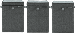 Brabantia Laundry Boxes Pepper Black Triple Pack
