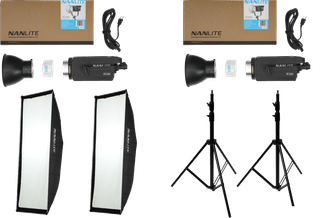 Nanlite FS300B LED Bi-Color Dual Kit (with light stand and softbox)