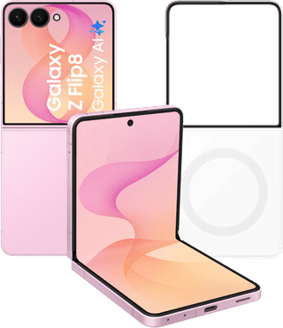 Samsung Galaxy Z Flip 8 256GB Pink 5G + Samsung Back Cover with Magnet Transparent