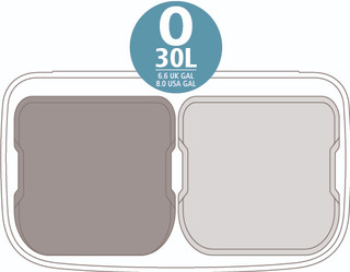 Brabantia Bo Touch Bin Hi Mülleimer 2 x 30 Liter Soft Beige