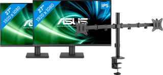 ASUS EyeCare VA279HG Duo Pack + BlueBuilt Monitorhalterung für 2 Monitore