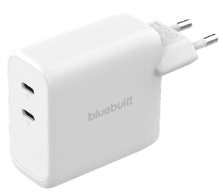 BlueBuilt 100-Watt-GaN-Ladegerät mit 2 USB-C-Ports Weiß
