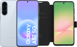 Samsung Galaxy A57 256GB Hellblau 5G + BlueBuilt Book Case Schwarz