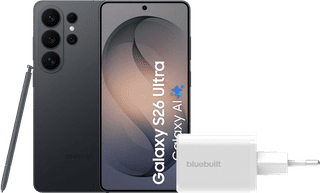 Samsung Galaxy S26 Ultra 1TB Black 5G + BlueBuilt Charger 65W White