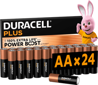 Duracell Plus AA batteries 24 pieces