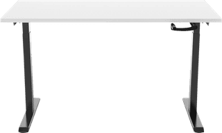 Euroseats Sitz-Steh-Schreibtisch mit Handkurbel 120 x 80 Schwarz/Weiß