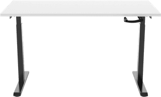 Euroseats Sitz-Steh-Schreibtisch mit Handkurbel 140 x 80 Schwarz/Weiß