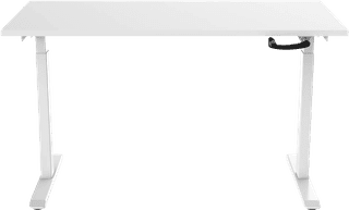 Euroseats Sitz-Steh-Schreibtisch mit Handkurbel 120 x 80 Weiß/Weiß
