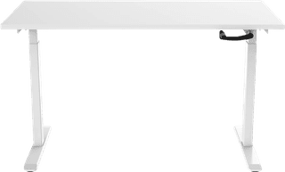 Euroseats Handkurbel-Schreibtisch 160 x 80 Schwarz/Weiß