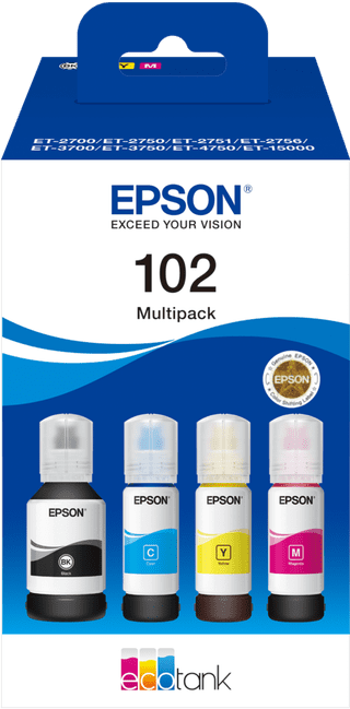 Epson 102 Tintenflaschen Multipack Farbe