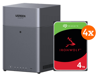 UGREEN NASync DH4300 Plus + Seagate Ironwolf 4 TB 4er-Pack