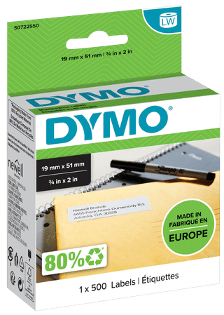 DYMO Removable Label 19x51mm 500 Units