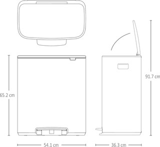 Brabantia Bo Mülleimer 60 Liter Soft Grey