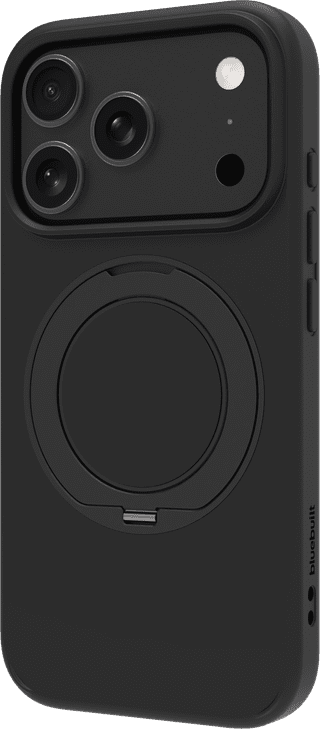 BlueBuilt MagSafe Hülle mit Ständer iPhone 18 Pro Schwarz + Powerbank 5.000 mAh Grau